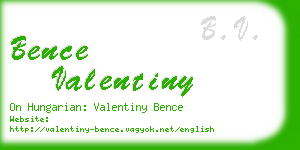 bence valentiny business card